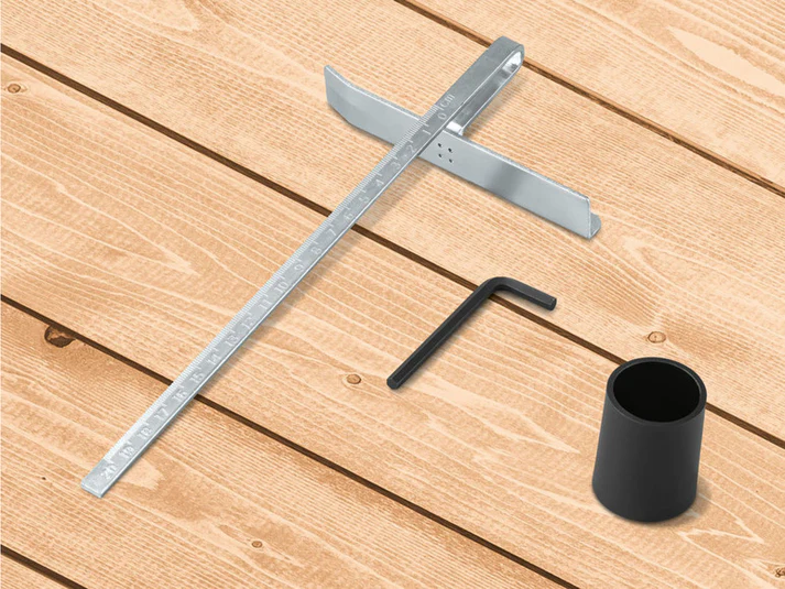 Accessori inclusi: guida parallela, chiave a brugola e adattatore aspirazione